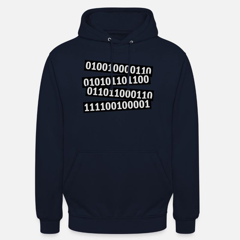 Langage de programme de code binaire Sweat-shirt à capuche unisexe