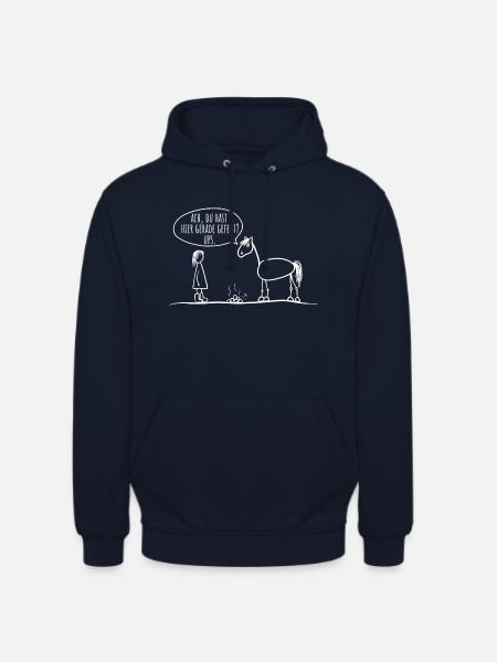 Pferd Reiter Spruch lustig - Unisex Hoodie - Navy