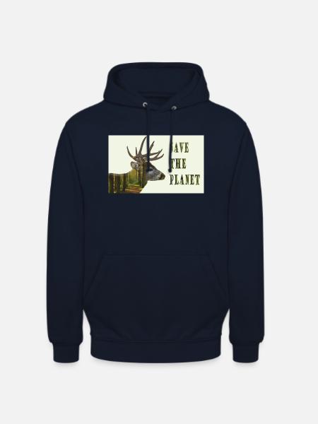 Save The Planet Hirsch - Unisex Hoodie - Navy