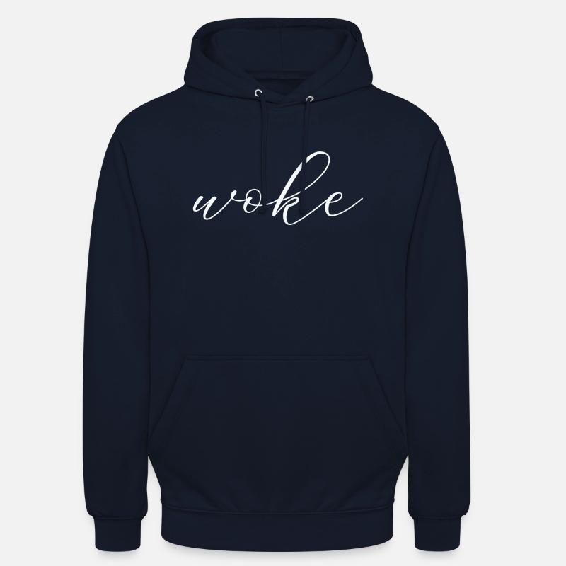 Autodérision : WOKE - Sweat-shirt à capuche unisexe - marine