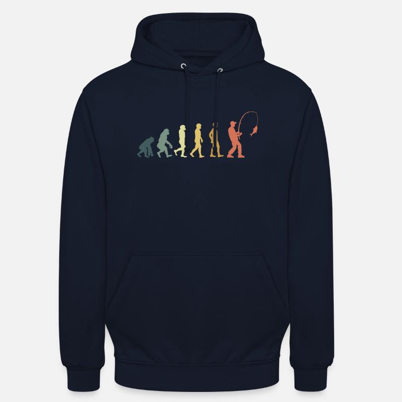 Evolution pêcheur - Sweat-shirt à capuche unisexe - marine