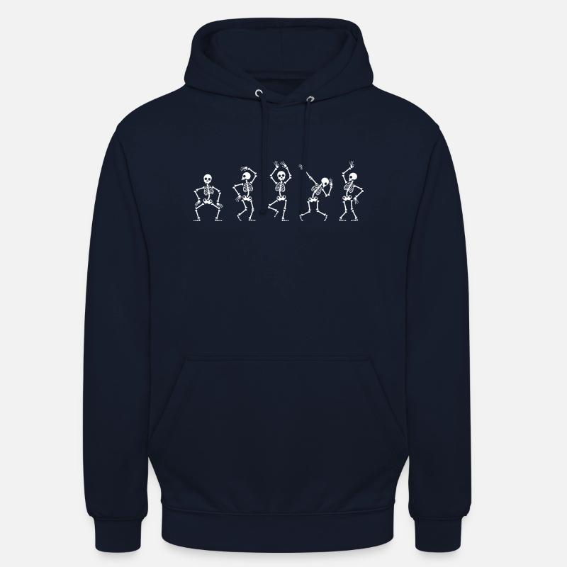 dancing skeleton hell auf dunkel - Unisex Hoodie - Navy