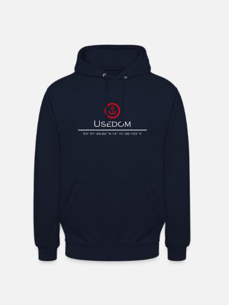 Usedom roter Anker - Unisex Hoodie - Navy