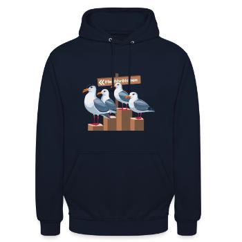 Fischbrötchenräuber - Unisex Hoodie - Navy - Vorne - Alina (178cm) & Michal (187cm)