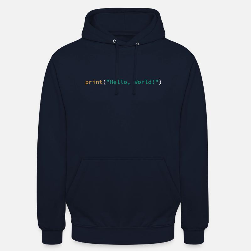 Chemise de programmeur Python Hello World Sweat-shirt à capuche unisexe