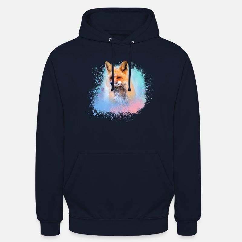 fuchs ,Graffiti, Malerei,fuchs ,aquarell - Unisex Hoodie - Navy