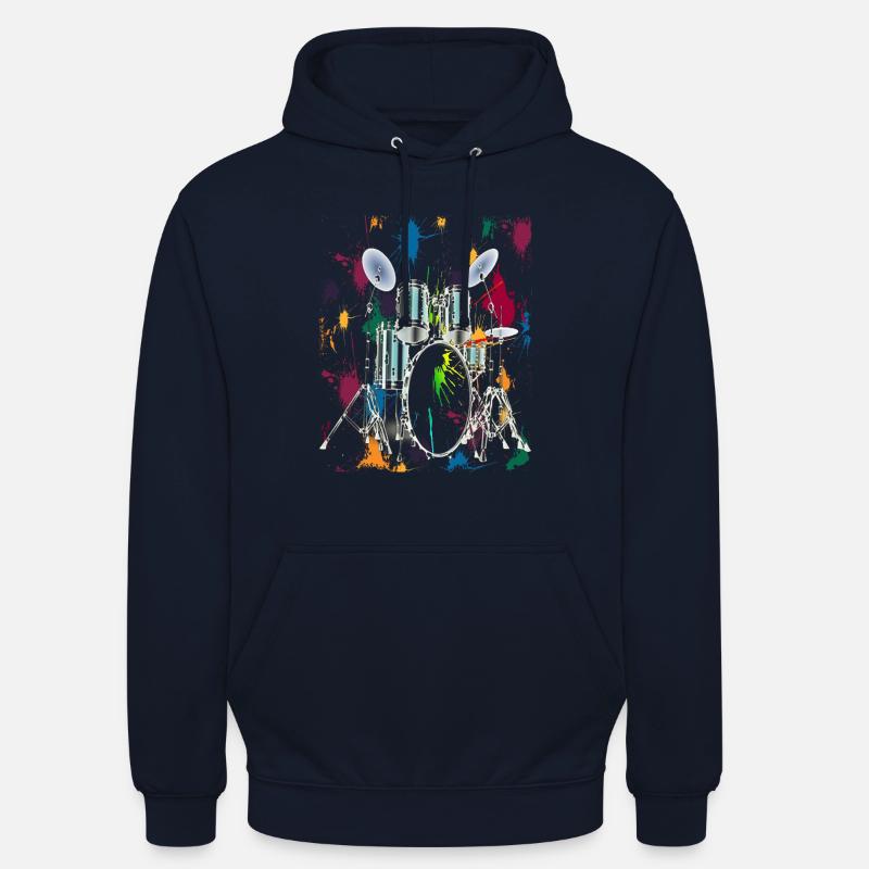 Drums Drum Set Drummer Drums Graphic Design - Unisex Hoodie - navy