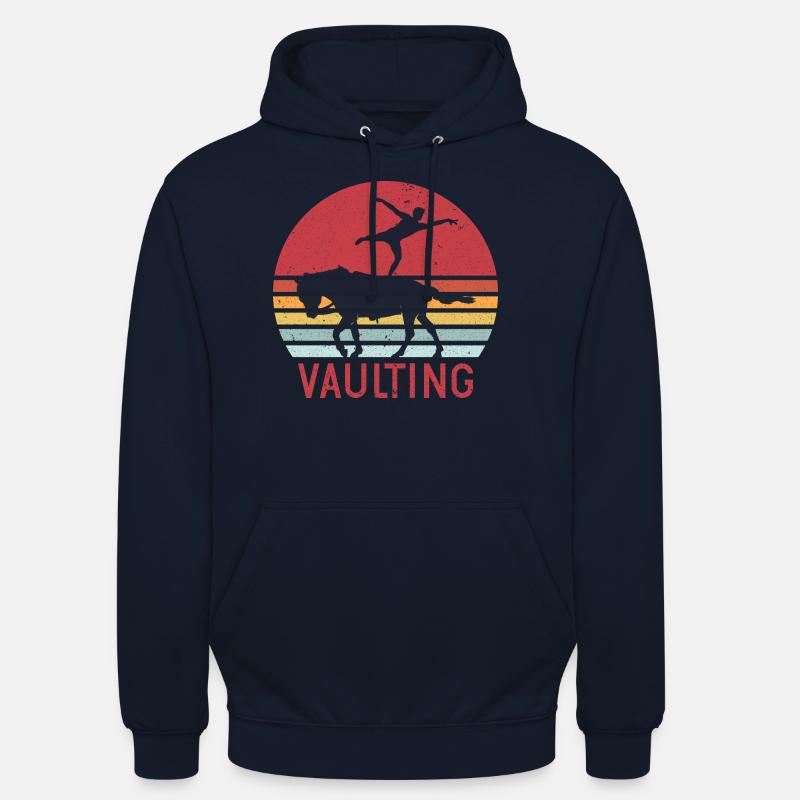 Cheval de cheval d'équitation rétro Volti - Sweat-shirt à capuche unisexe - marine