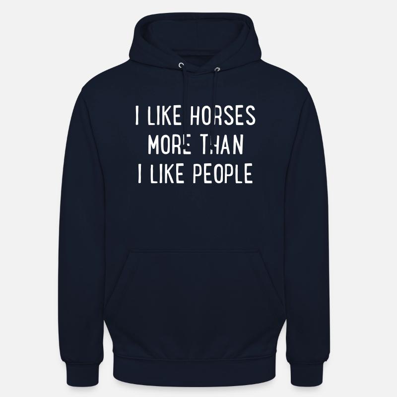 Chevaux - Sweat-shirt à capuche unisexe - marine