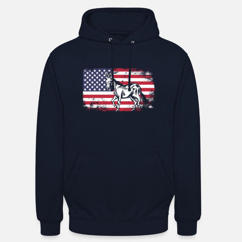 Donkey Mule États-Unis - Sweat-shirt à capuche unisexe - marine
