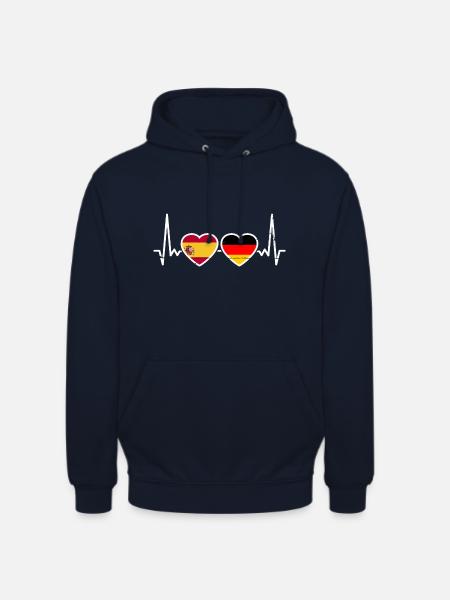 Spanien Deutschland Flagge Spanisch Deutsch - Unisex Hoodie - Navy