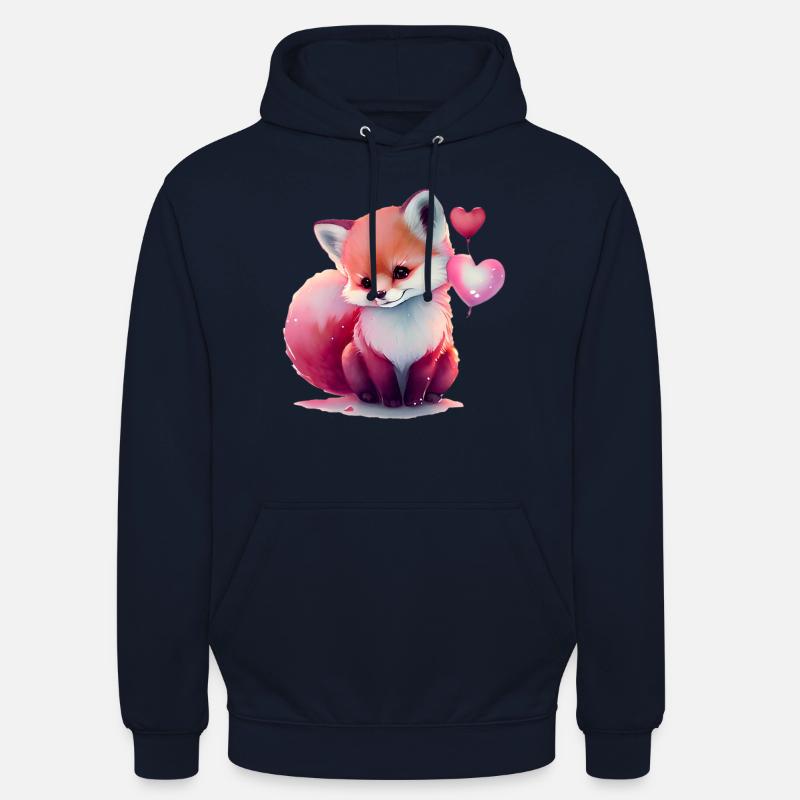 Cadeau de Saint-Valentin Fox - Sweat-shirt à capuche unisexe - marine