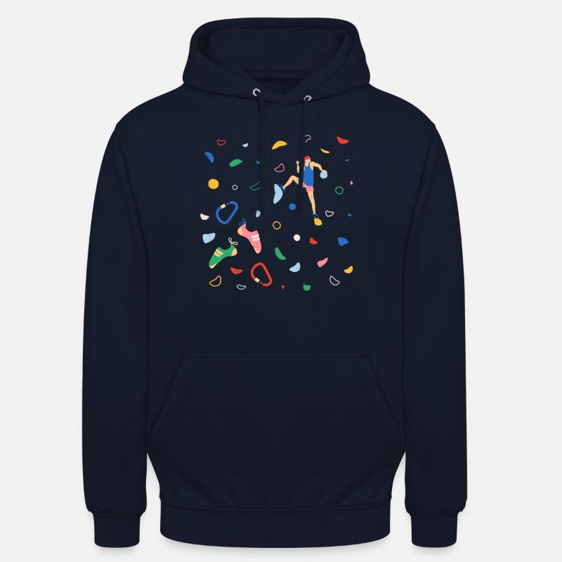 Grimpeuse sur un mur de bloc - Sweat-shirt à capuche unisexe - marine