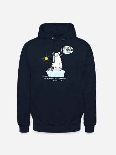 Klimawandel Umweltschutz Erderwärmung Eisbär - Unisex Hoodie - Navy