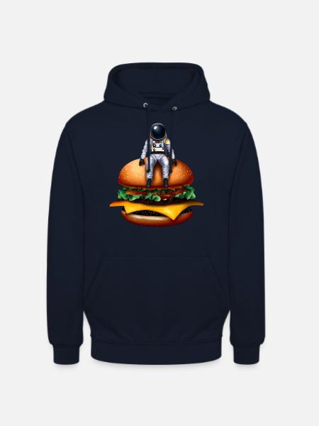 Space Astronaut Cheeseburger - Unisex Hoodie - navy