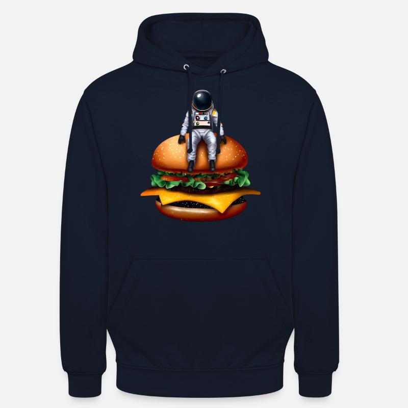 Astronaute spatial Cheeseburger - Sweat-shirt à capuche unisexe - marine