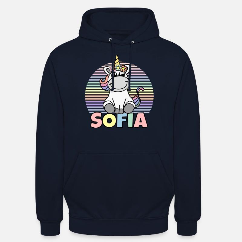 Sofia Einhorn Name - Unisex Hoodie - Navy