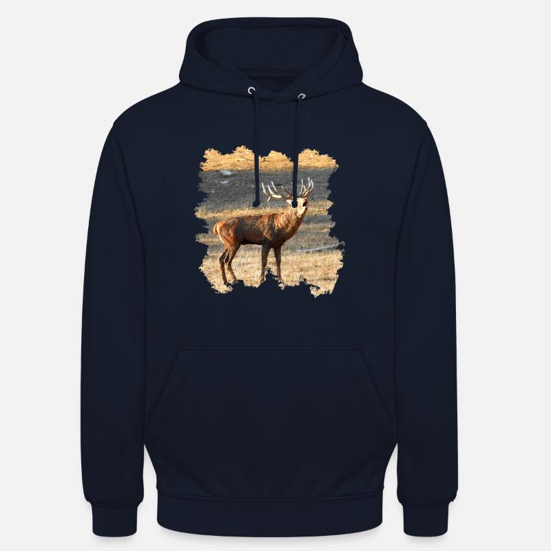 Ein röhrender Hirsch im Spätherbst - Unisex Hoodie - Navy