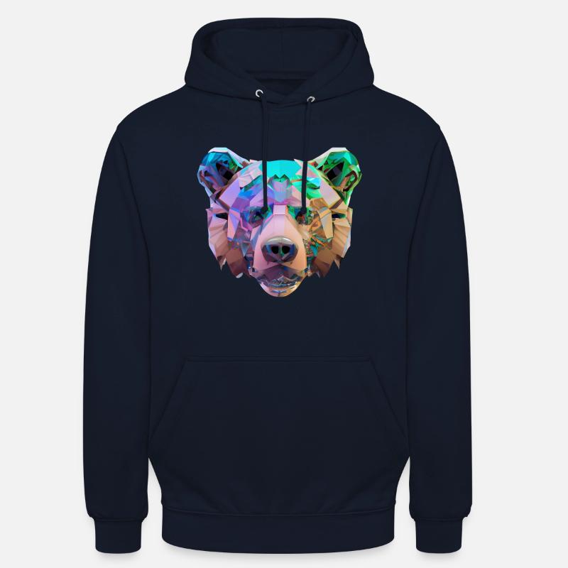 Farbenfroher Polygon Bär - Unisex Hoodie - Navy