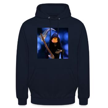 La Faucheuse pour Halloween - Sweat-shirt à capuche unisexe - marine - Devant - Alina (178cm) & Michal (187cm)