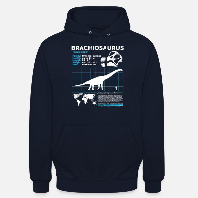 Fiche technique de Brachiosaurus - Sweat-shirt à capuche unisexe - marine