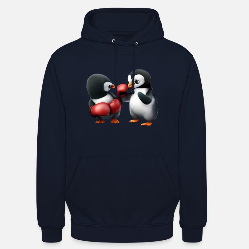 Match de boxe Penguin - Sweat-shirt à capuche unisexe - marine