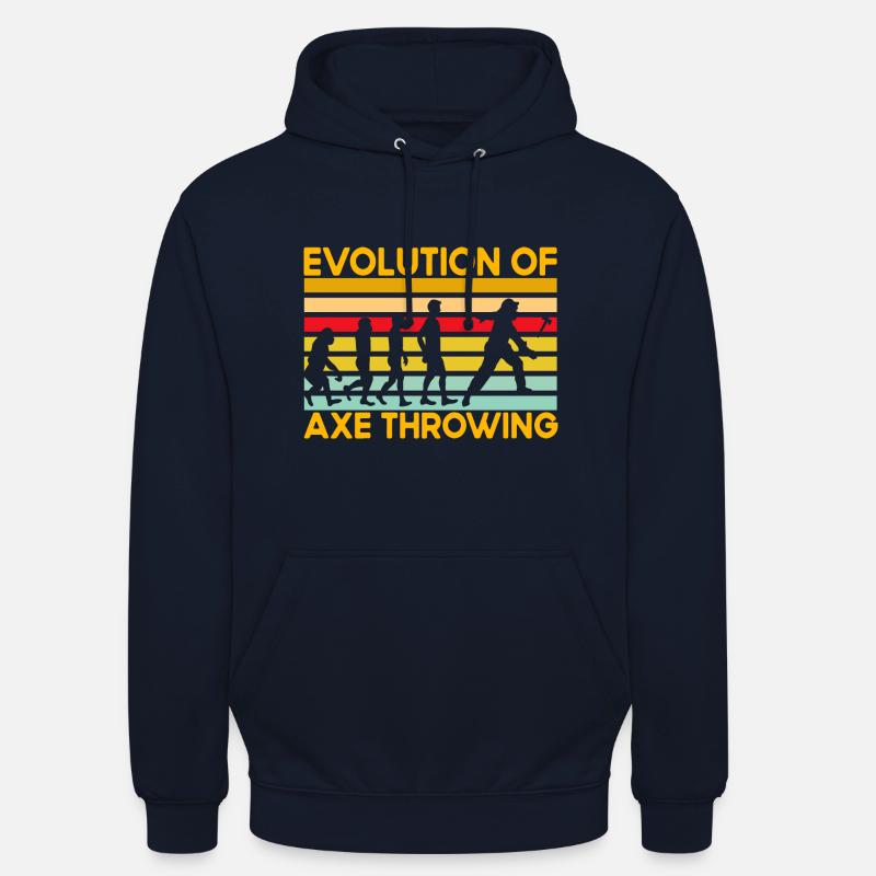 Évolution du lancer de hache - Sweat-shirt à capuche unisexe - marine