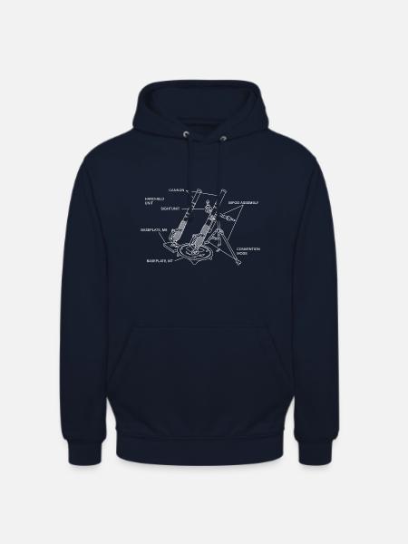 M224-Mörser-Schema Mortarman M224-Mörser - Unisex Hoodie - Navy