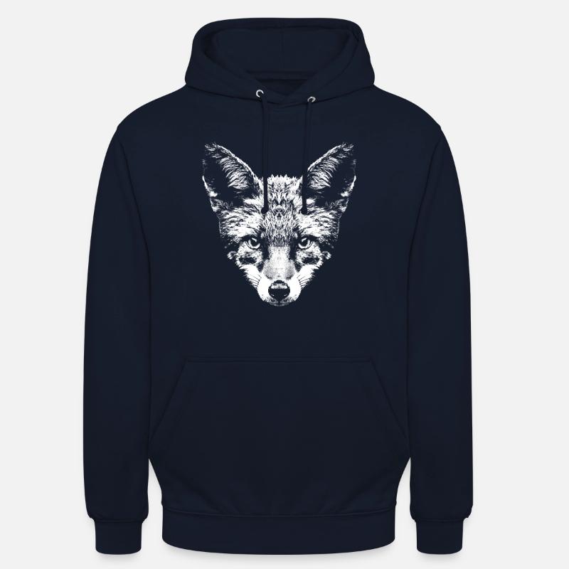 Fuchs / Fox / Kopf / Rotfuchs - Unisex Hoodie - Navy