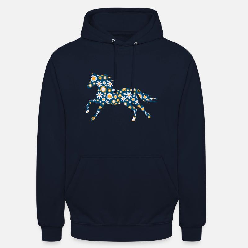 cheval poney cavalière cavalier - Sweat-shirt à capuche unisexe - marine