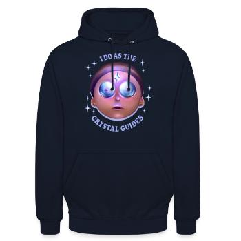 Rick & Morty Crystal Guides Morty Kopf - Unisex Hoodie - Navy - Vorne - Alina (178cm) & Michal (187cm)