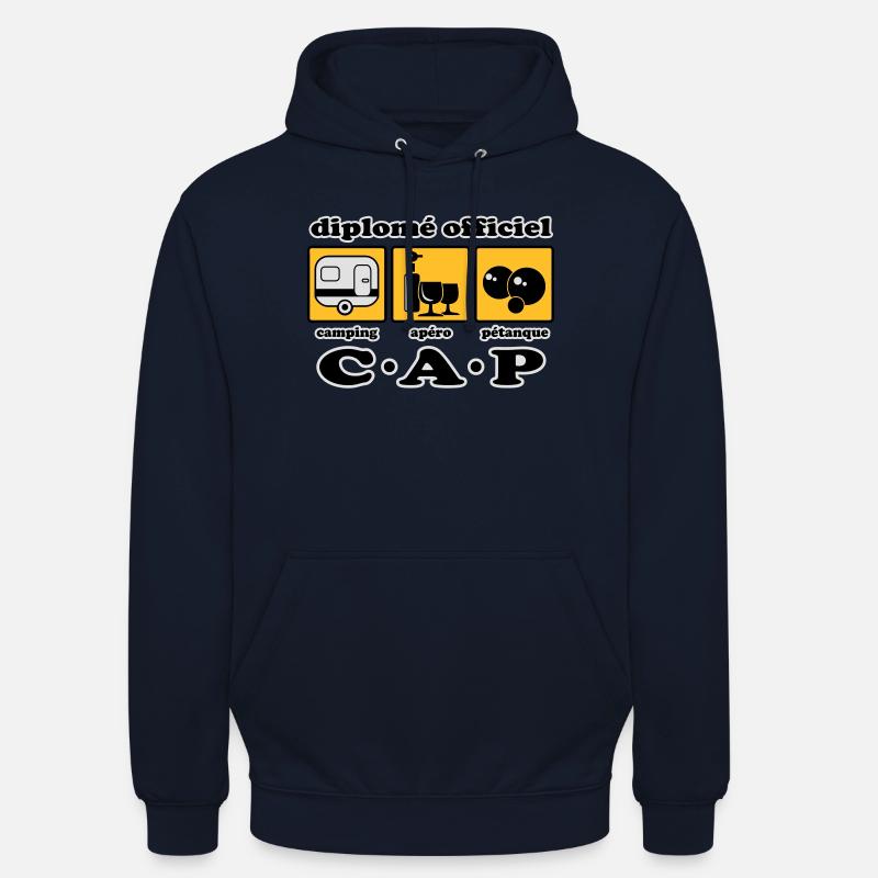 Camping apéro pétanque flex - Sweat-shirt à capuche unisexe - marine