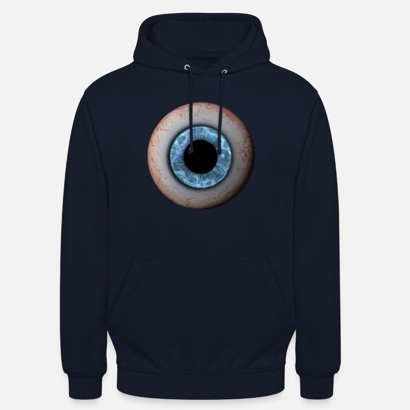 Gros plan des yeux Iris bleu - Sweat-shirt à capuche unisexe - marine