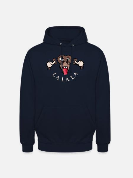 funny monkey lalala symbol illustration tongue - Unisex Hoodie - navy