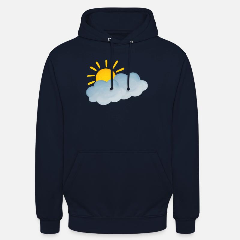 Delvis overskyet værikon - Unisex-hettegenser - marine