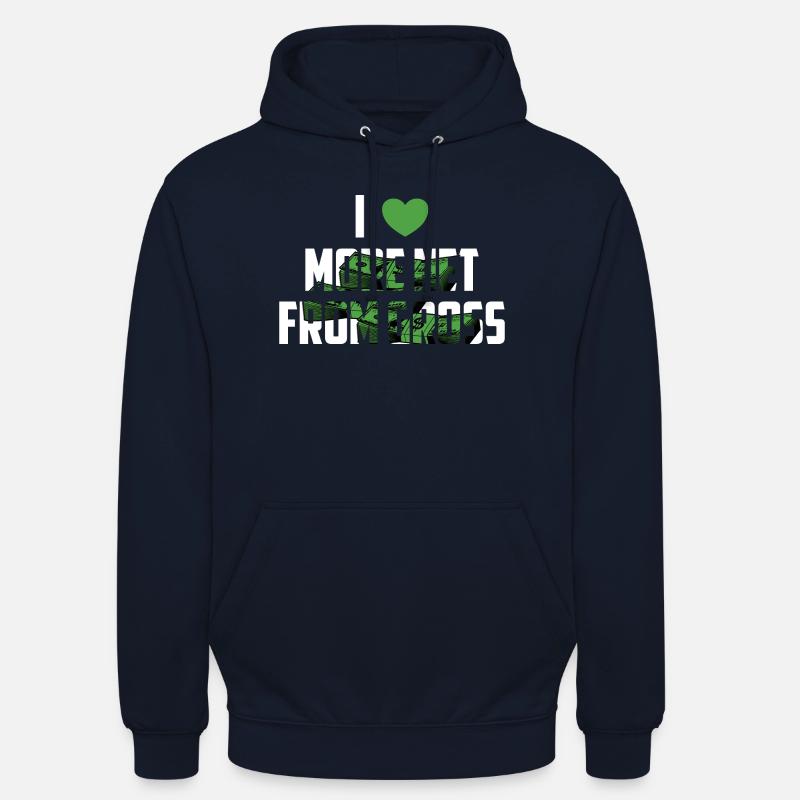 Plus net du brut - Sweat-shirt à capuche unisexe - marine