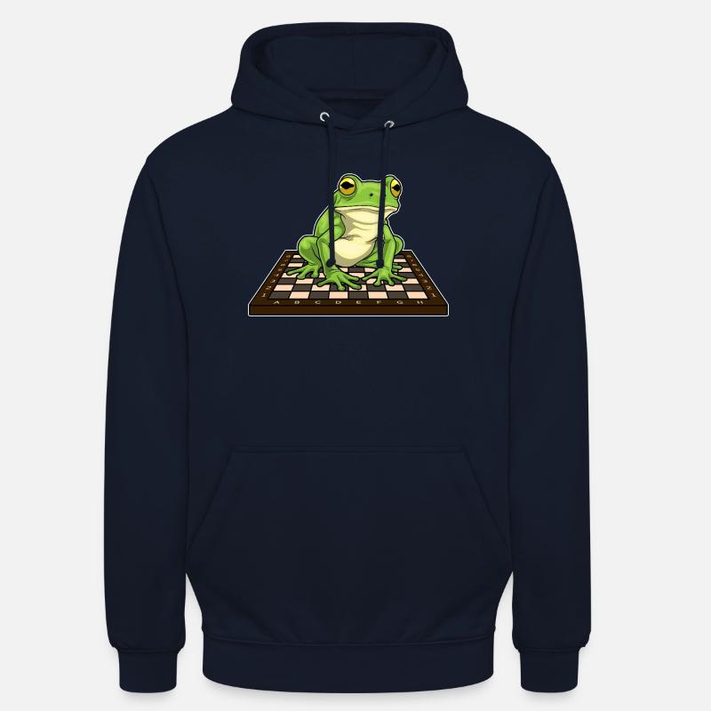 Grenouille Échiquier Échecs - Sweat-shirt à capuche unisexe - marine