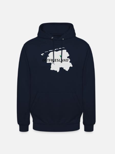 Ostfriesland Logo Karte - Unisex Hoodie - Navy