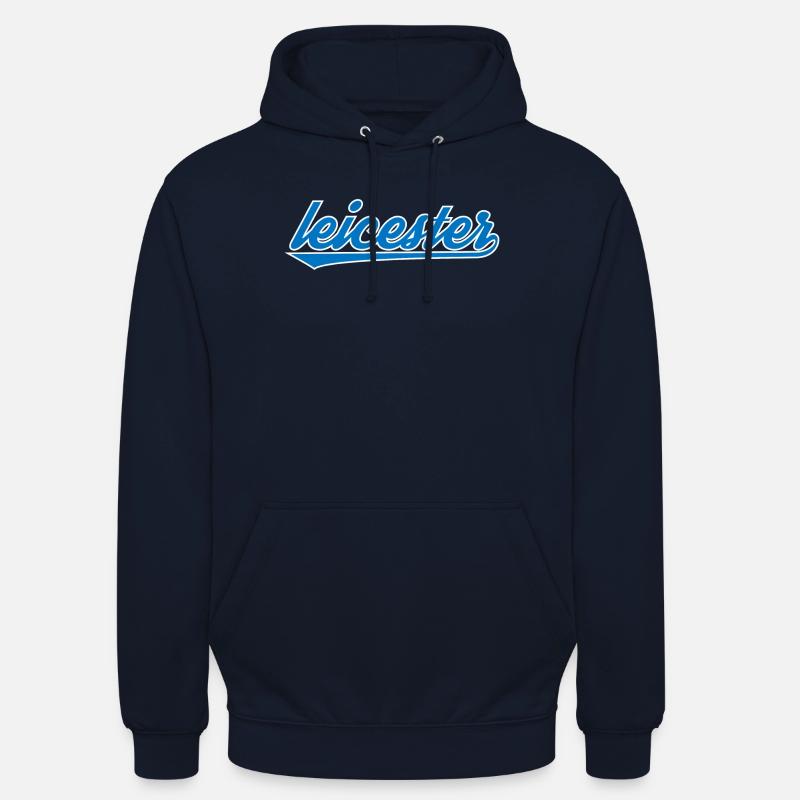 Leicester Blue Script Design - Unisex Hoodie - navy