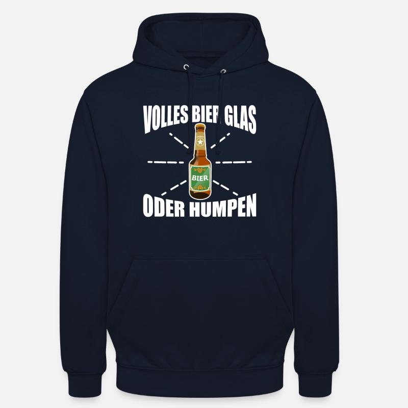 VOLLES BIER GLAS ODER HUMPEN - Unisex Hoodie - Navy