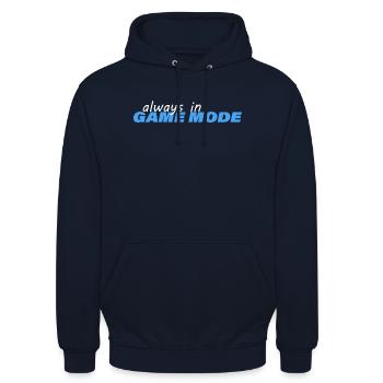 ALWAYS IN GAME MODE - Unisex Hoodie - Navy - Vorne - Alina (178cm) & Michal (187cm)