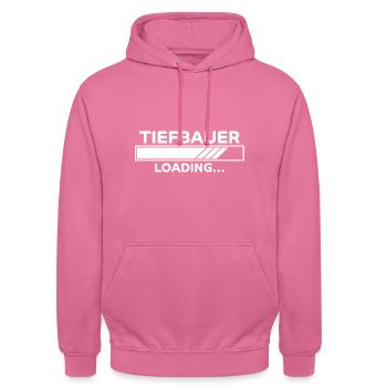 Tiefbauer Spruch Beruf Lustiges Tiefbauer Geschenk - Unisex Hoodie - Pink - Vorne - Alina (178cm) & Michal (187cm)