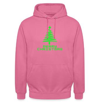 Arbre de Noël - Sweat-shirt à capuche unisexe - rose - Devant - Alina (178cm) & Michal (187cm)
