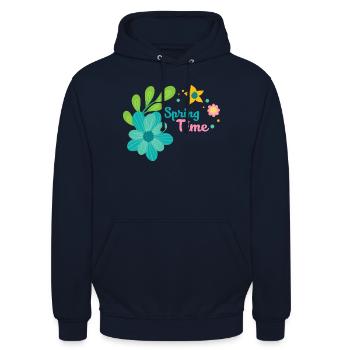 Spring Time Frühlingsshirt für die ganze Familie - Unisex Hoodie - Navy - Vorne - Alina (178cm) & Michal (187cm)