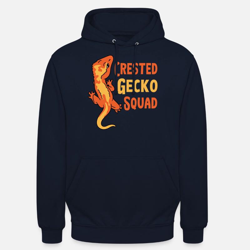 Crested Gecko Squad Nette Reptilien-Echse - Unisex Hoodie - Navy