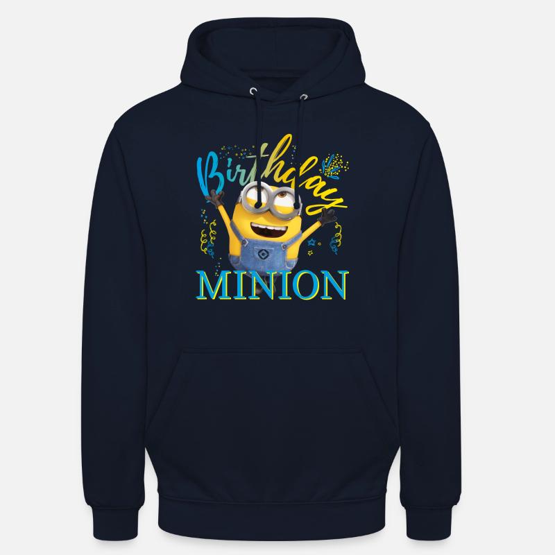 Minion de cumpleaños Minions con confeti - Sudadera con capucha unisex - azul marino