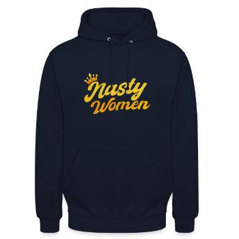 Rechte der Frauen Ermächtigung Feministisch Gesche - Unisex Hoodie - Navy - Vorne - Alina (178cm) & Michal (187cm)