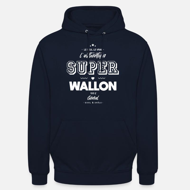 L authentique super wallon génial - Sweat-shirt à capuche unisexe - marine