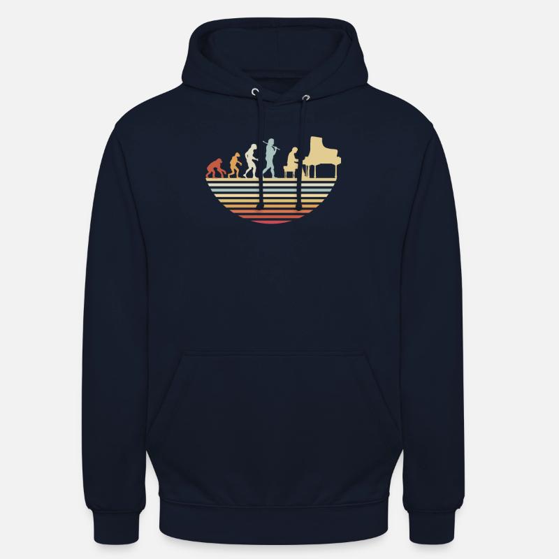 Évolution du piano - Sweat-shirt à capuche unisexe - marine