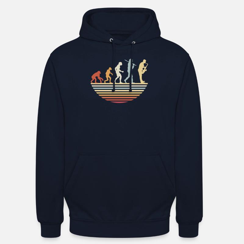 Évolution du saxophone - Sweat-shirt à capuche unisexe - marine